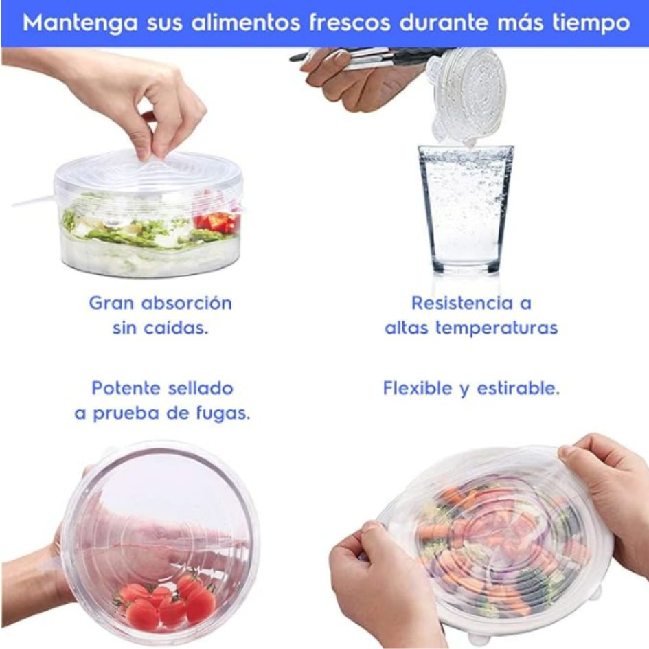 30 TAPAS DE SILICON REUTILIZABLES