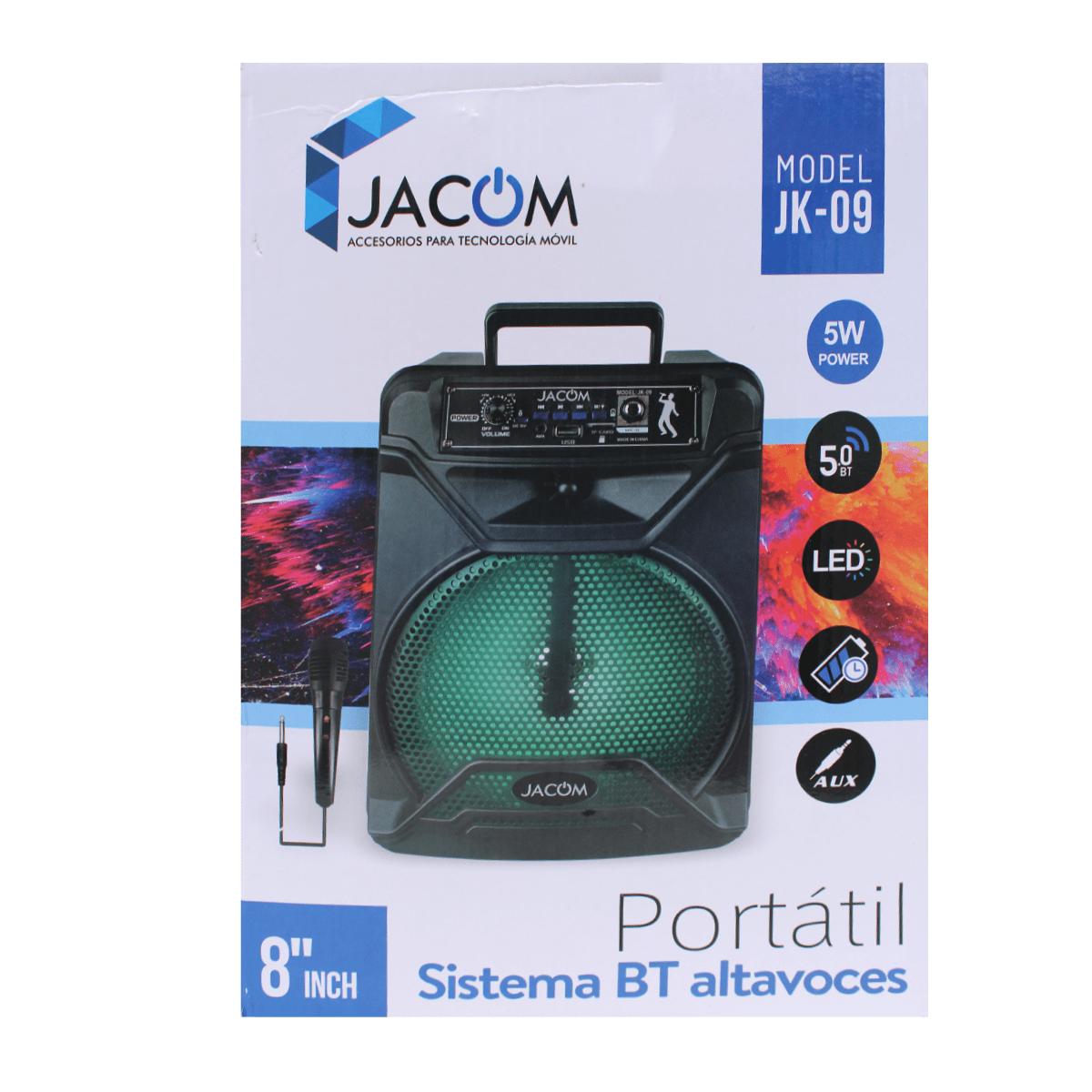 Bocina Bluetooth 8″ RGB JK09