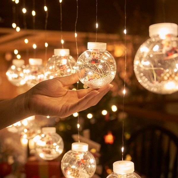 Luces navideñas con 10 Esferas 3m ancho