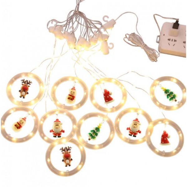Luces Led Navideñas 10 Anillos y Figuras