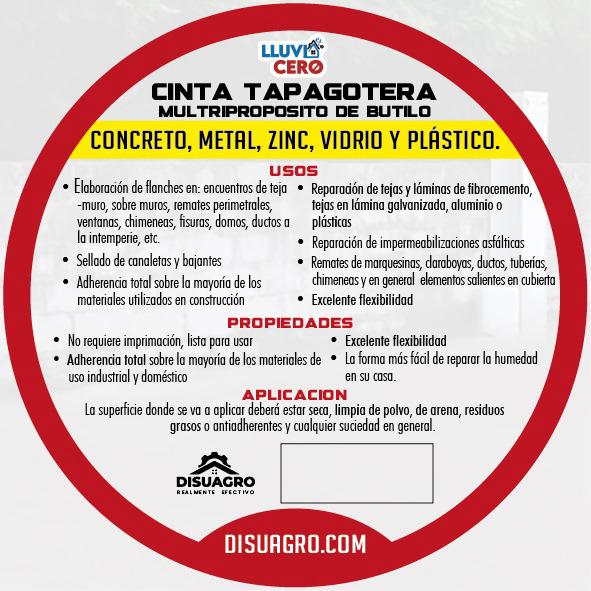 cinta tapagoteras impermeabilizante 5 cm