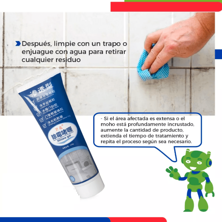 Gel Eliminador De Hongos y Moho limpiado