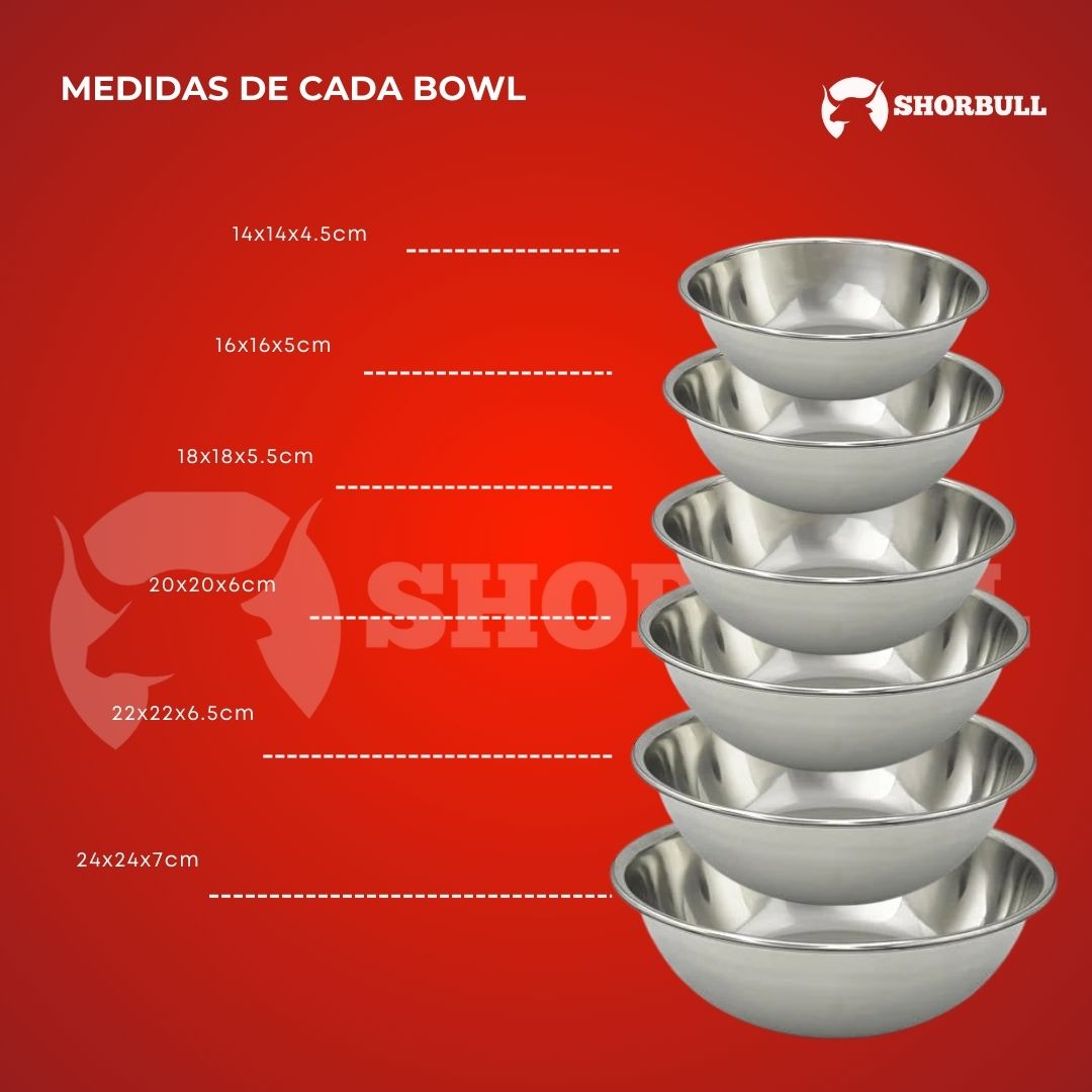 Kit de Bowls de acero inoxidable Shorbul