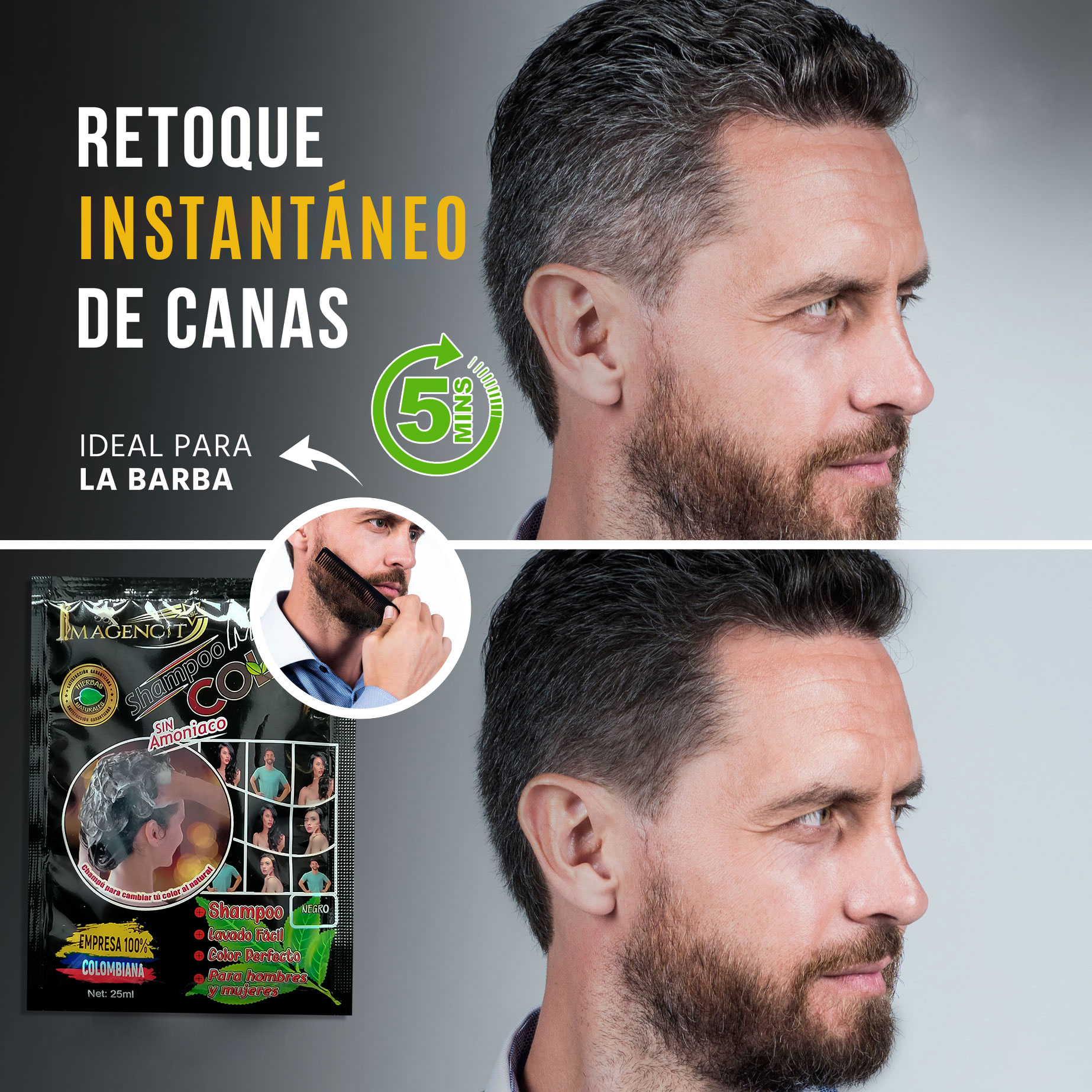 SHAMPOO CUBRE CANAS MI COLOR NEGRO