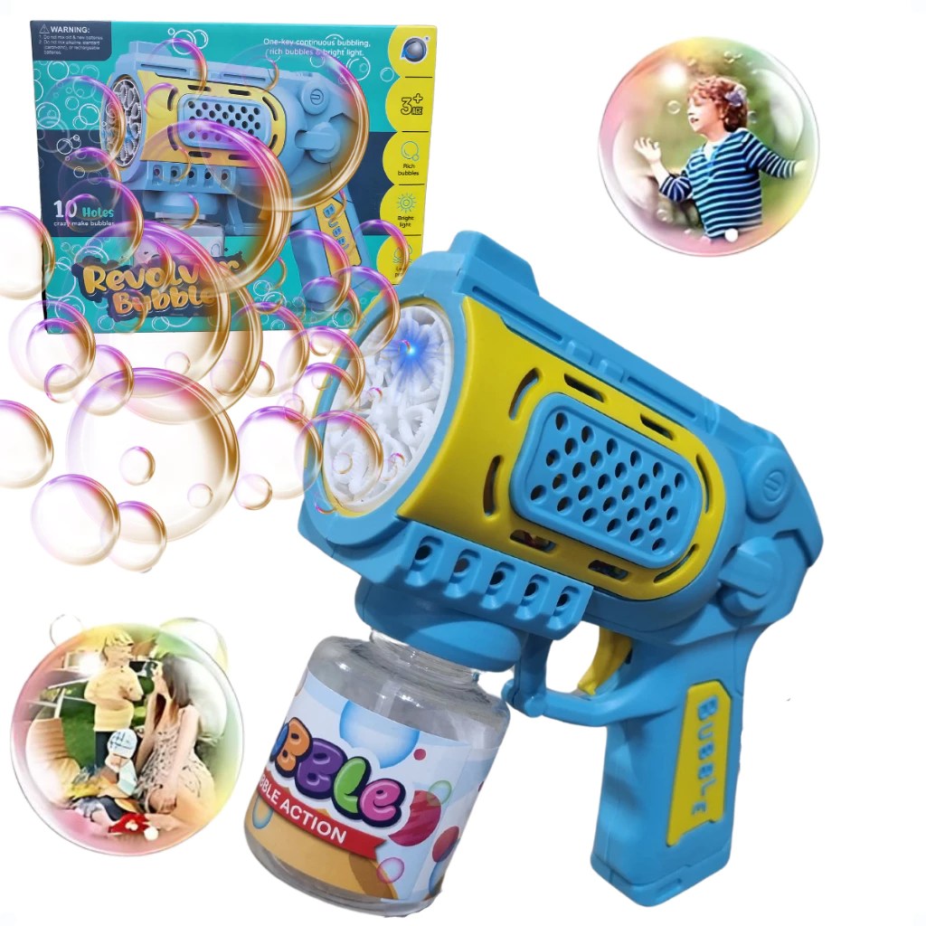PISTOLA DE BURBUJAS BUBBLE GUM