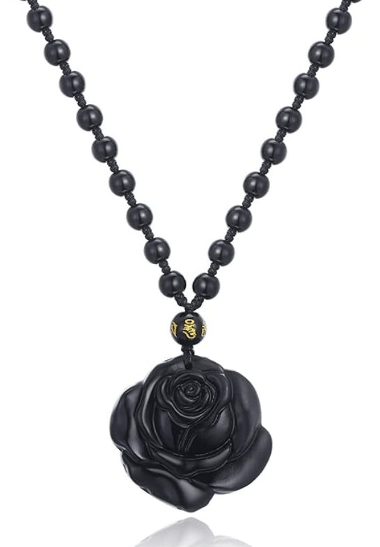 Collar Colgante Rosa Obsidiana