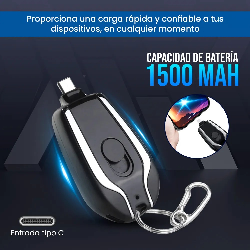 Bateria de Llavero Portatil Tipo C