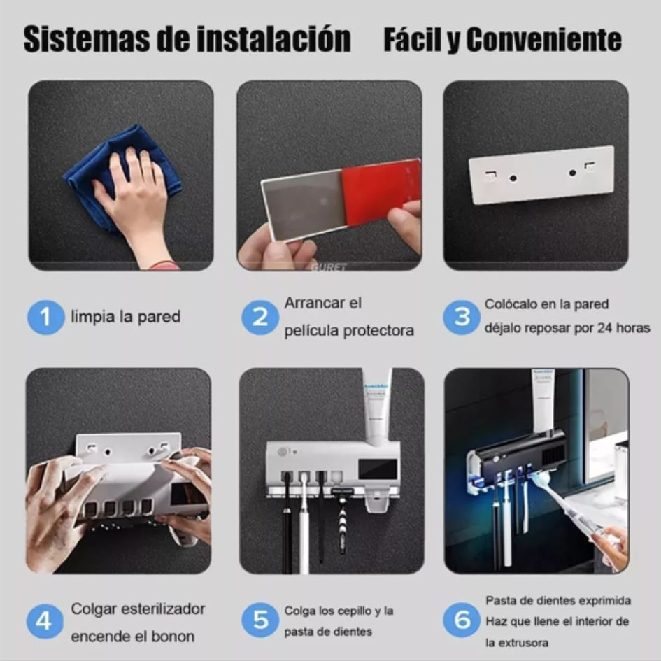 Dispensador y Esterilidor de Cepillos UV