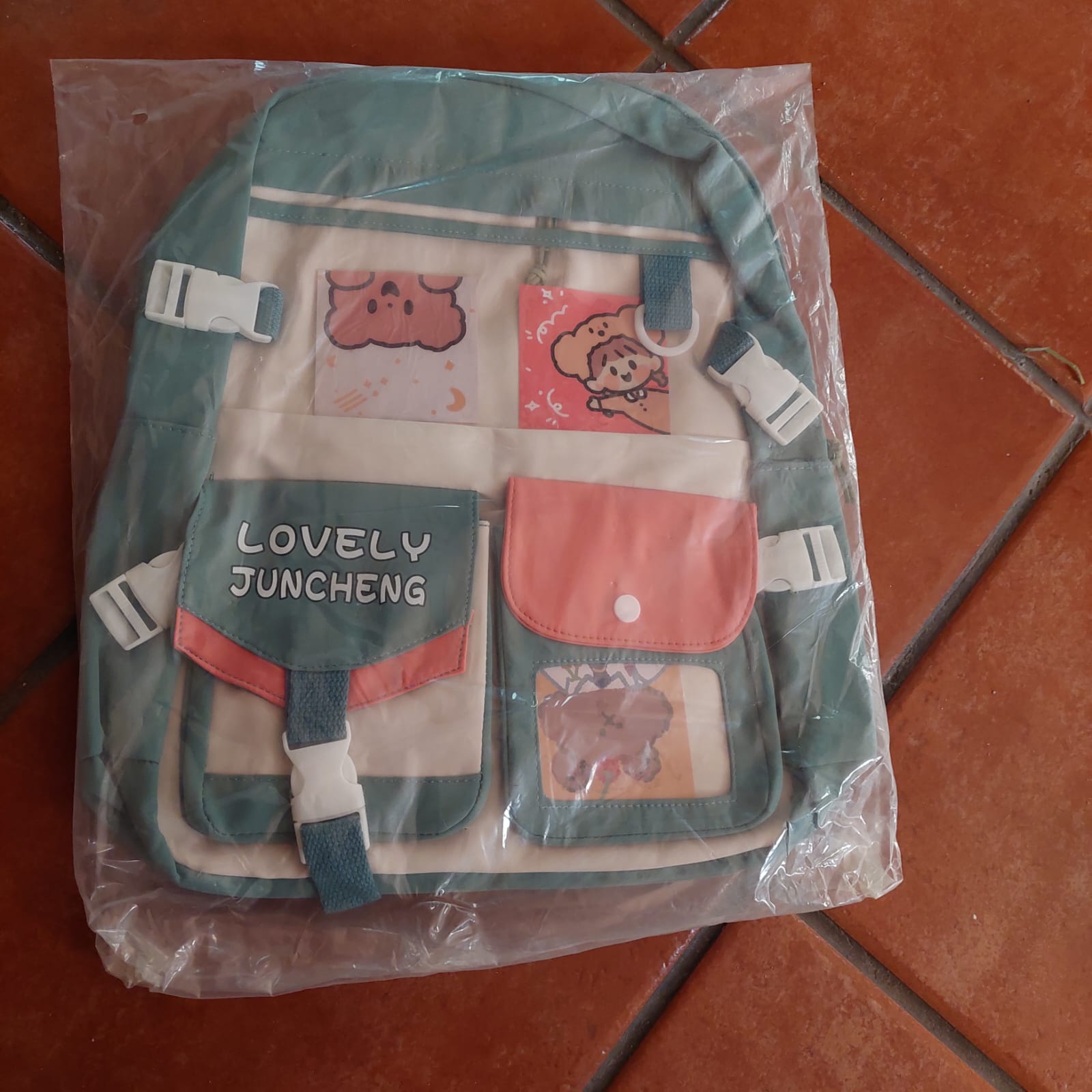 Mochila Para Niños Escolar Kawaii -VERDE