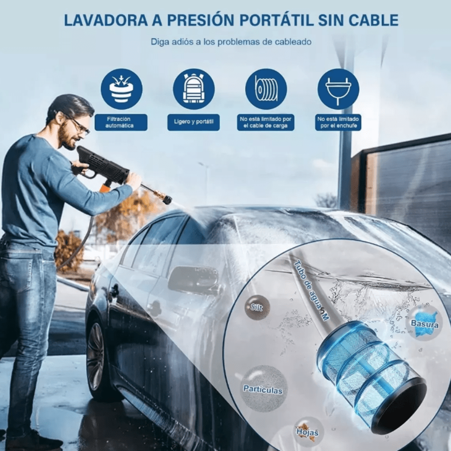 Hidrolavadora Portatil 2 baterias 48w