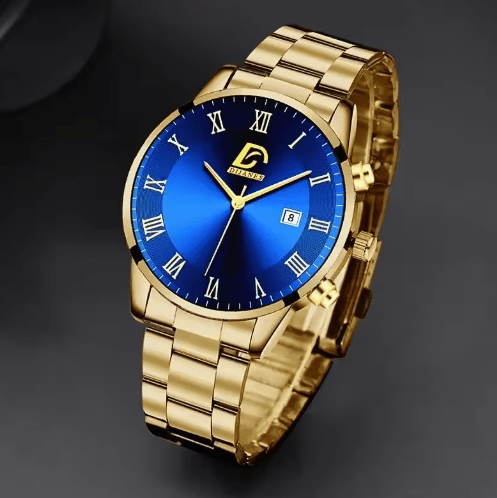 Reloj elegante Azul y dorado