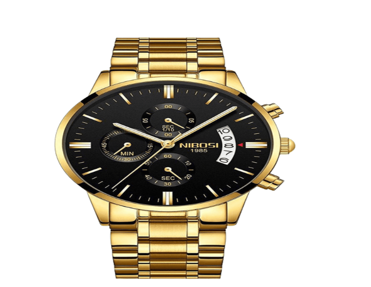 Reloj dorado con negro