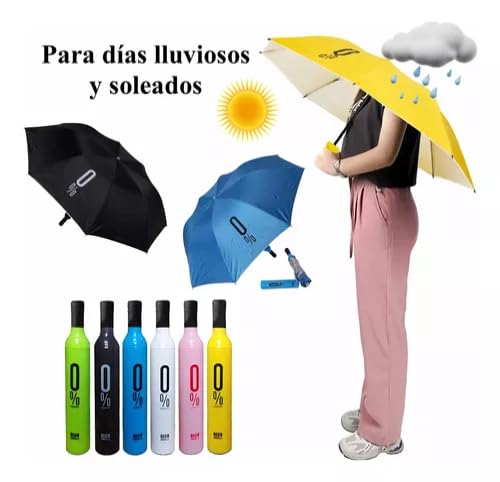 Paraguas Botella Vino Portatil Color Aza