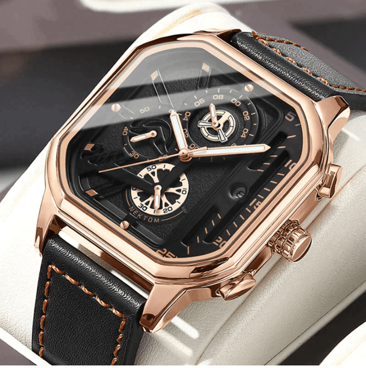 Reloj Cuadrado Dorado