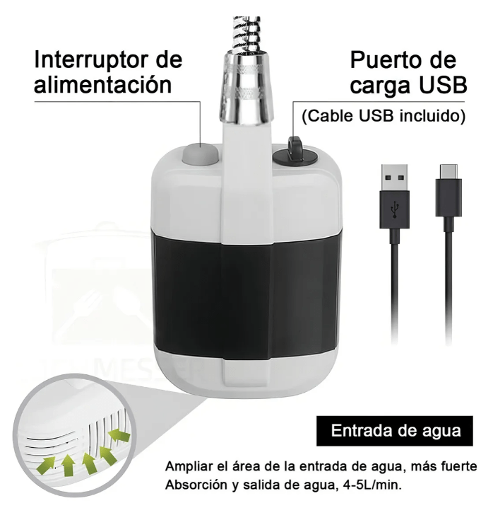 Ducha Portatil Regadera Con Bomba