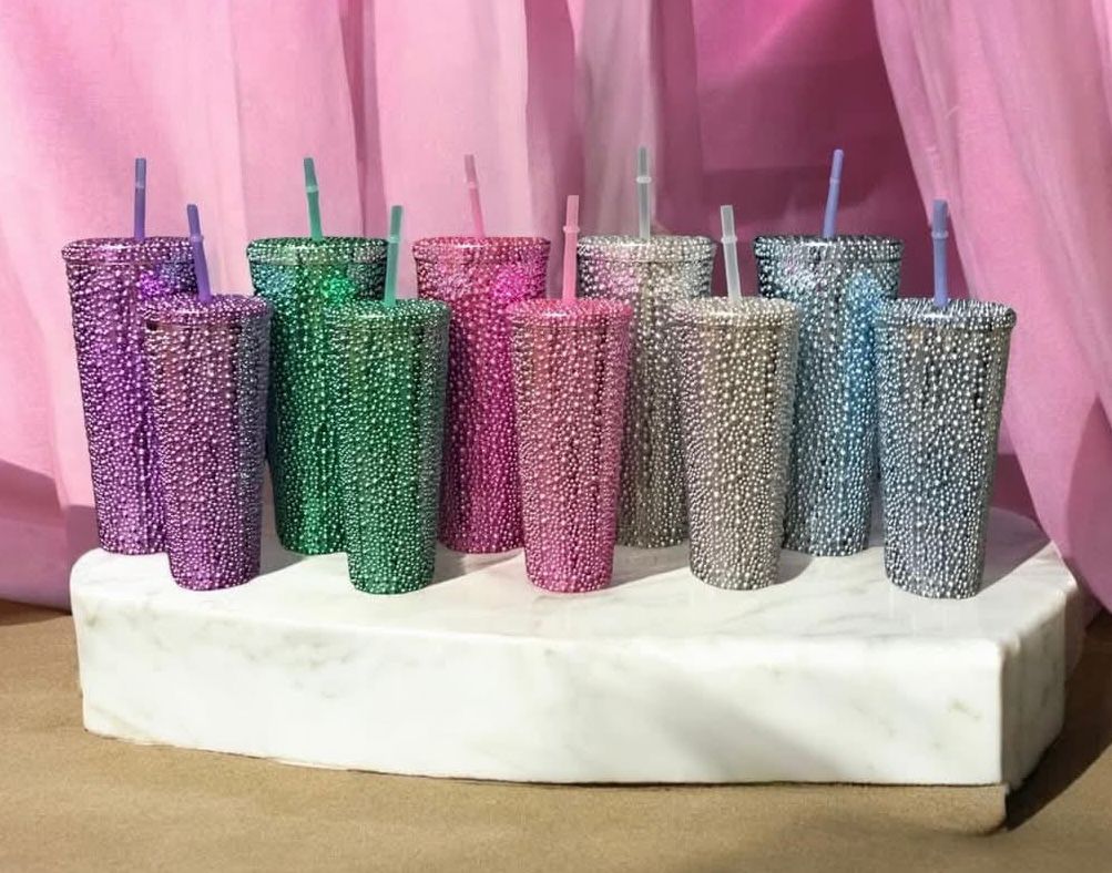 Kit 3 Pz Vasos Con Popote Color Al Azar
