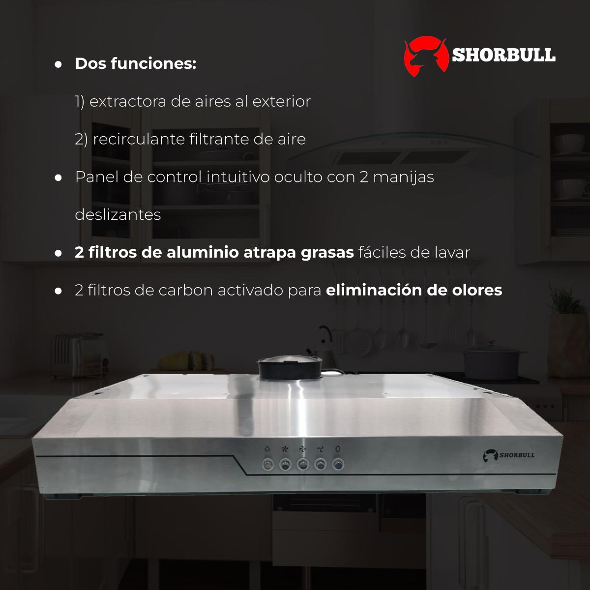 Campana 60cm Acero Inoxidable Shorbull