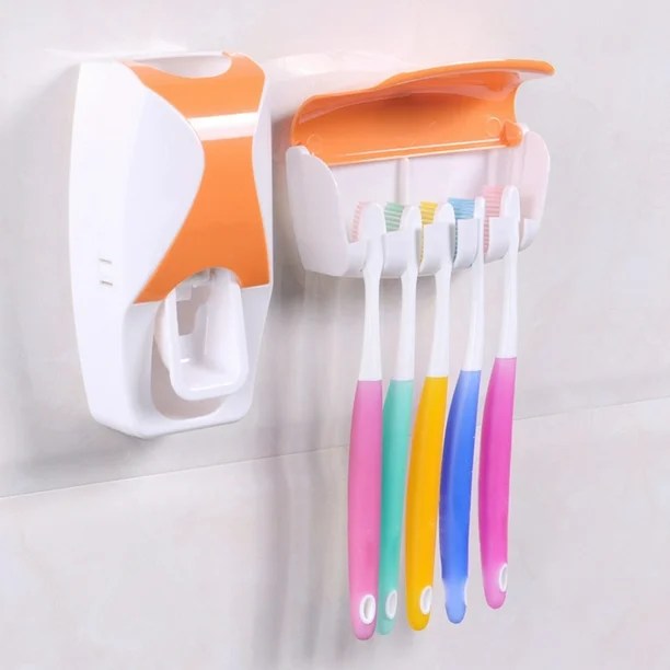 Dispensado Pasta Dental + Porta Cepillos
