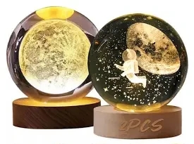 Dúo lámparas de Cristal 3D