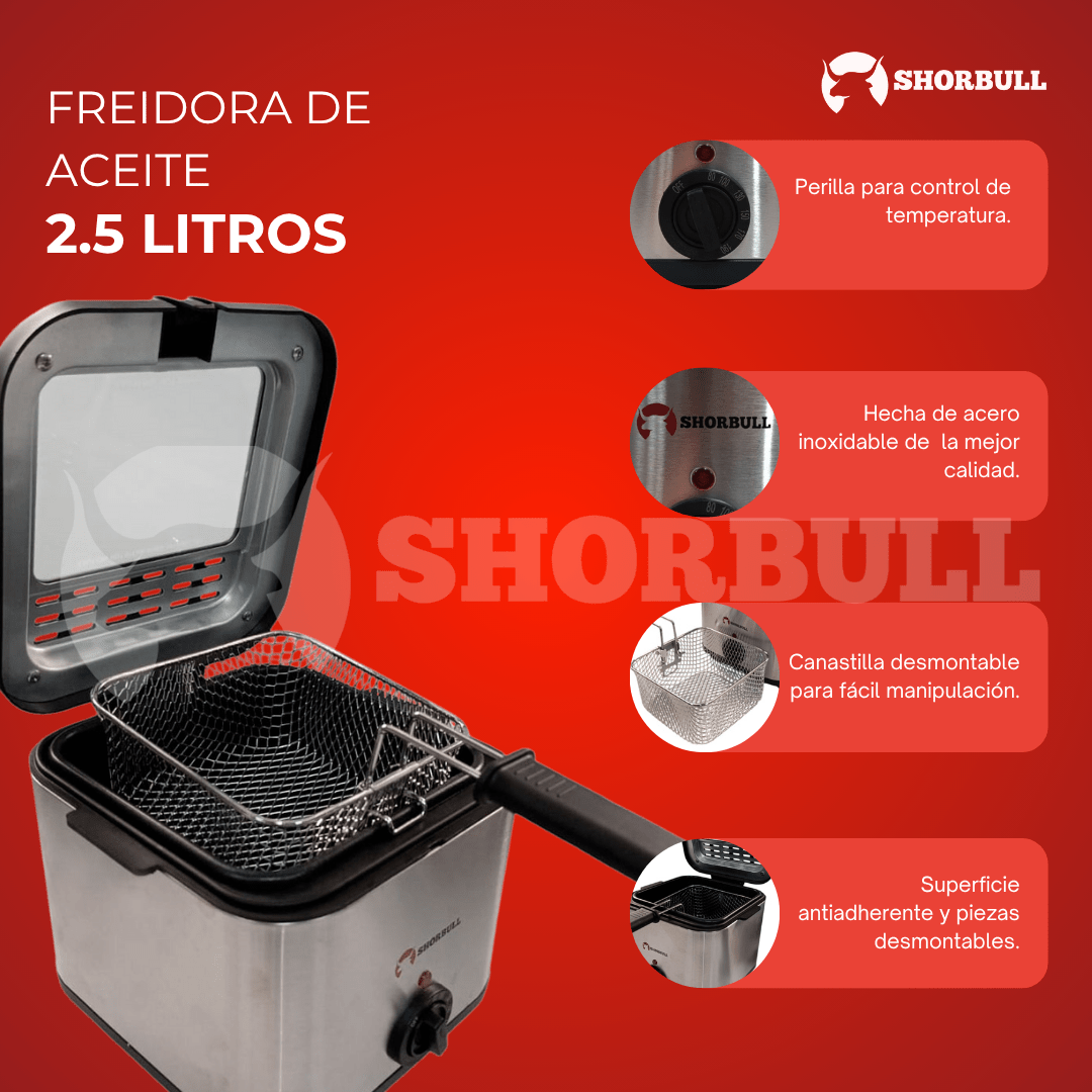 Freidora eléctrica 2.5L – SHORBULL
