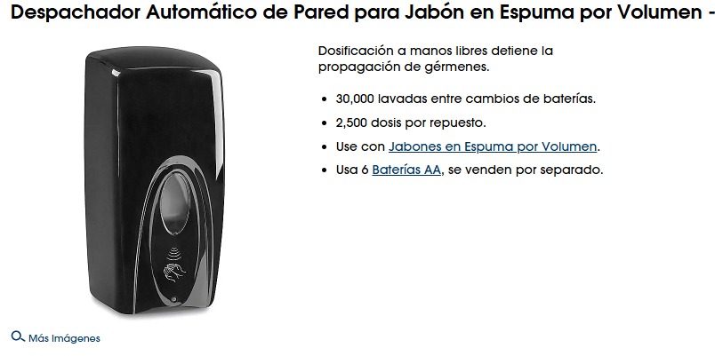 Jabonera optica dispensadora de jabon
