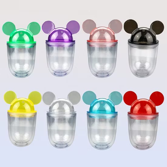 Vaso Transparente con Pajita doble pared