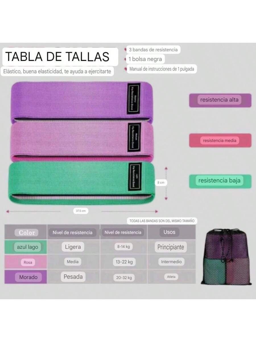 3 BANDAS DE RESISTENCIA PARA EJERCICIO
