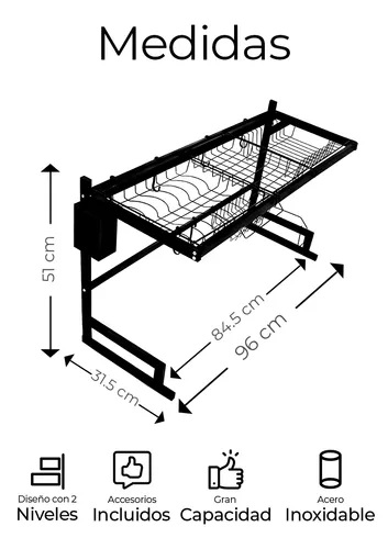 ESTANTE DE COCINA 2 EN 1