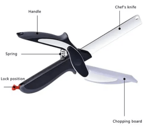 Cortador Cocina 2 En 1 Cuchillo Tijeras