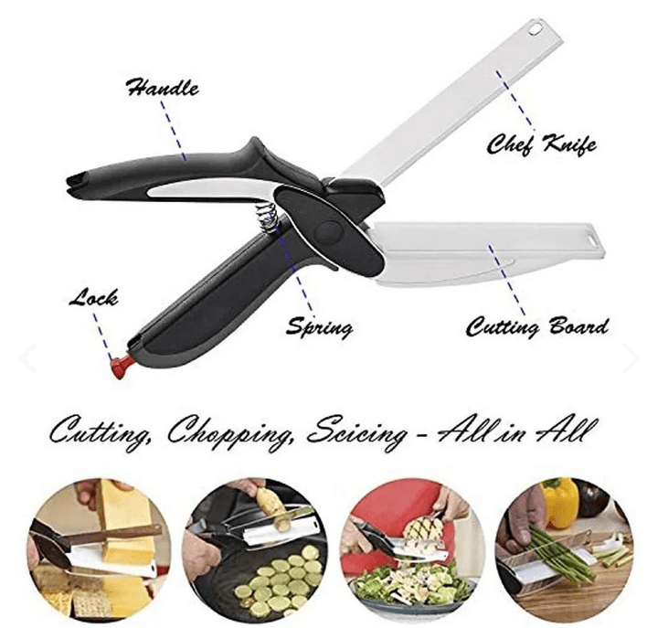 Cortador Cocina 2 En 1 Cuchillo Tijeras