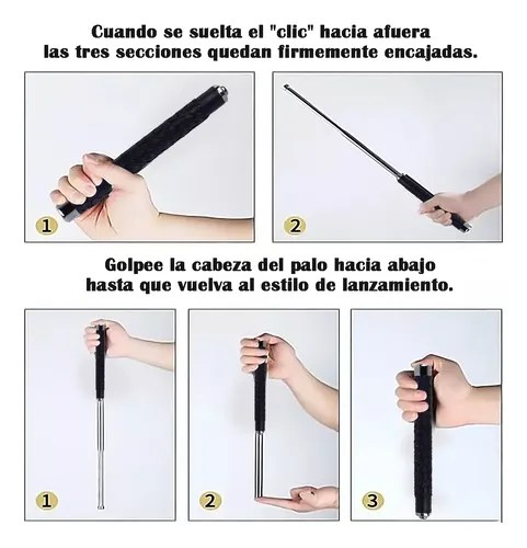 Bastón Retráctil 60 Cm Defensa Personal