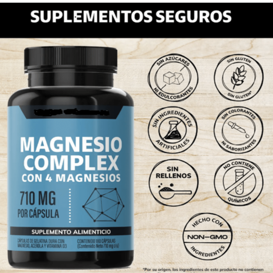 Suplemento Magnesio Complex 180 Capsulas