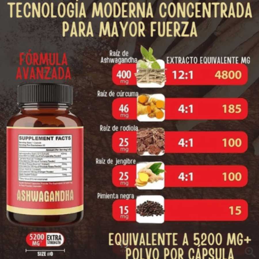 Ashwagandha Suplemento 90 Capsulas