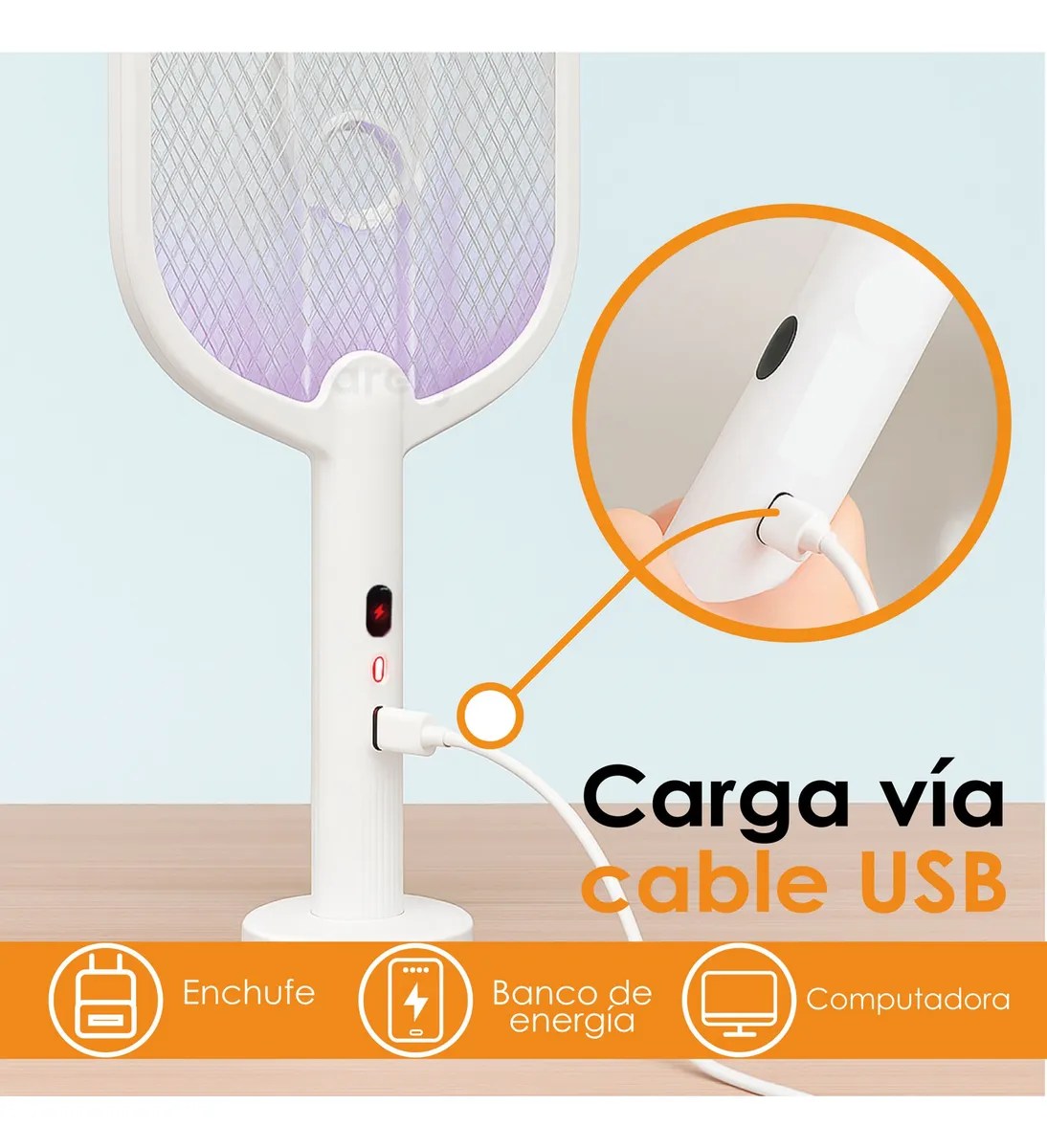 Raqueta Mosquitos Electrica Mata Moscos