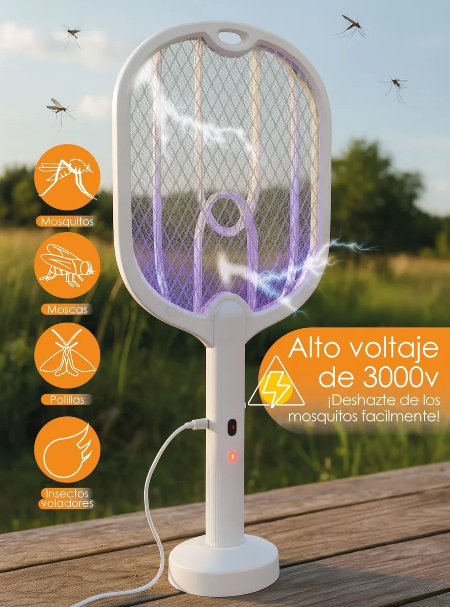 Raqueta Mosquitos Electrica Mata Moscos