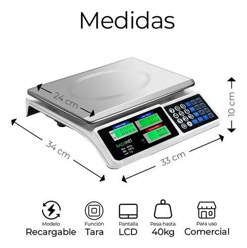Bascula Digital 40 Kg Comercial