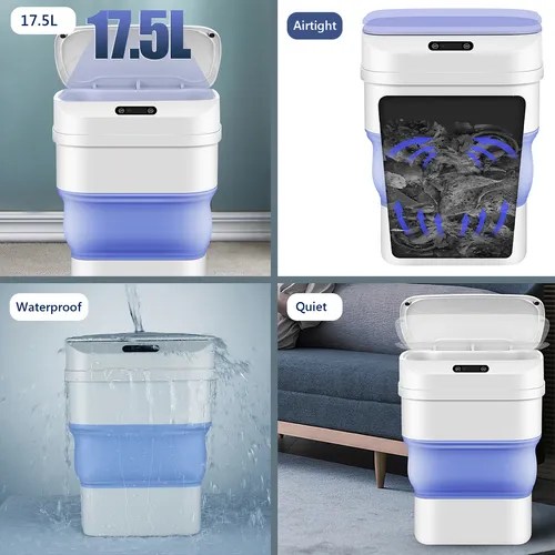 Cubo De Basura Plegable Sin Contacto Con