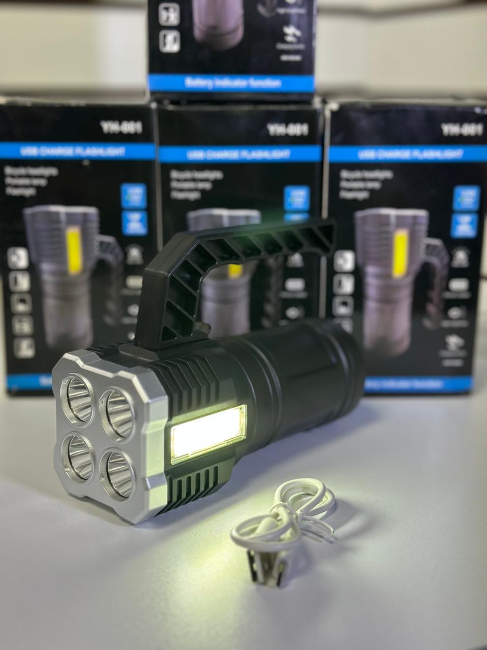 Linterna Recargable USB de Mano COB