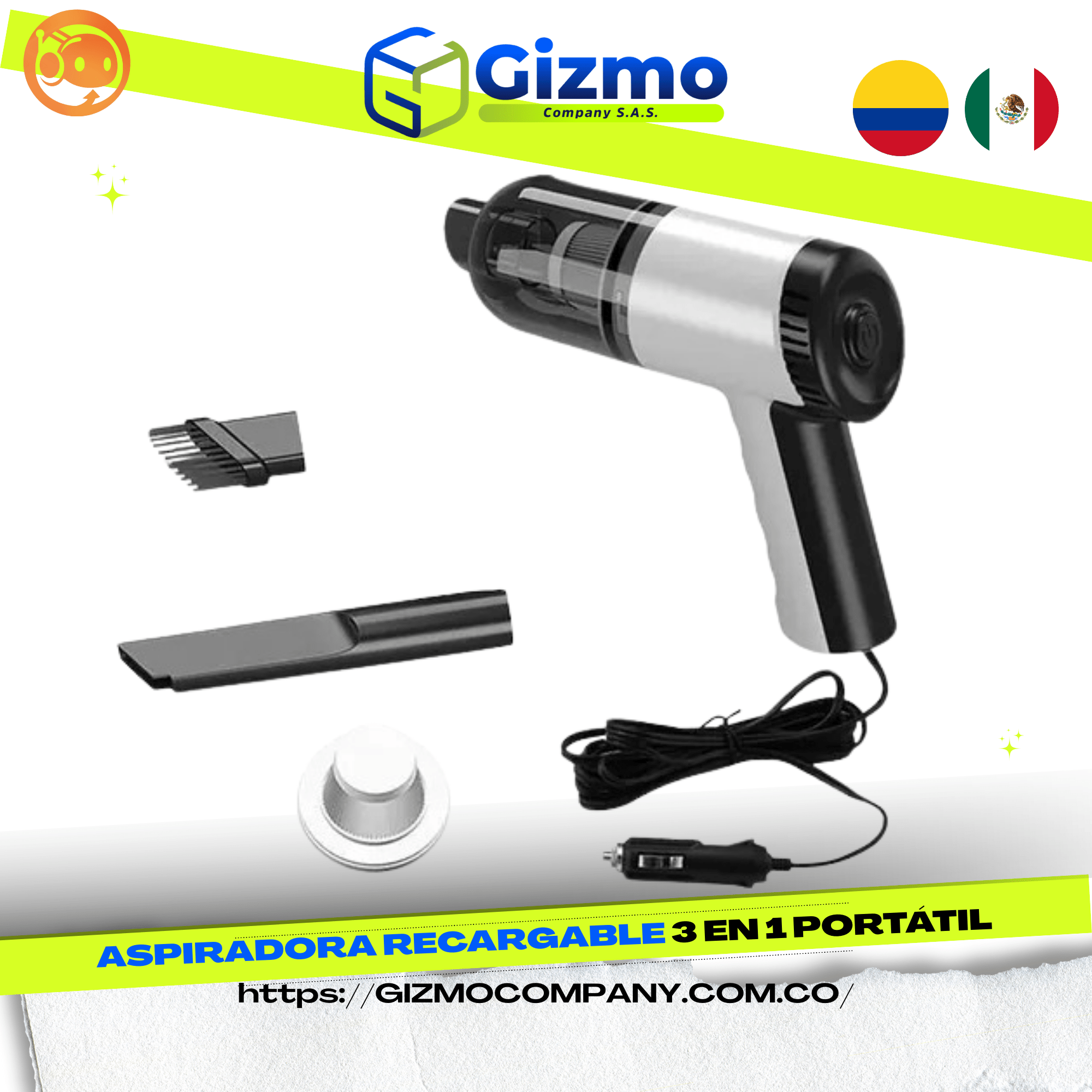 Aspiradora Recargable 3 en 1 Portátil