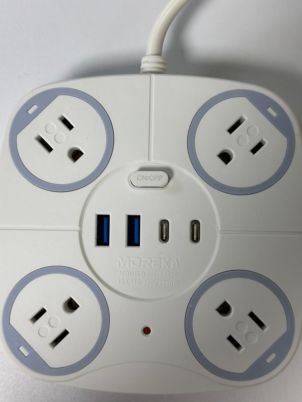 4 TOMA CORRIENTE + 2USB + 2TIPOC