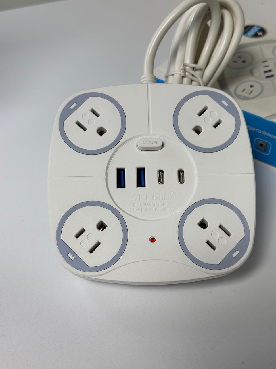 4 TOMA CORRIENTE + 2USB + 2TIPOC