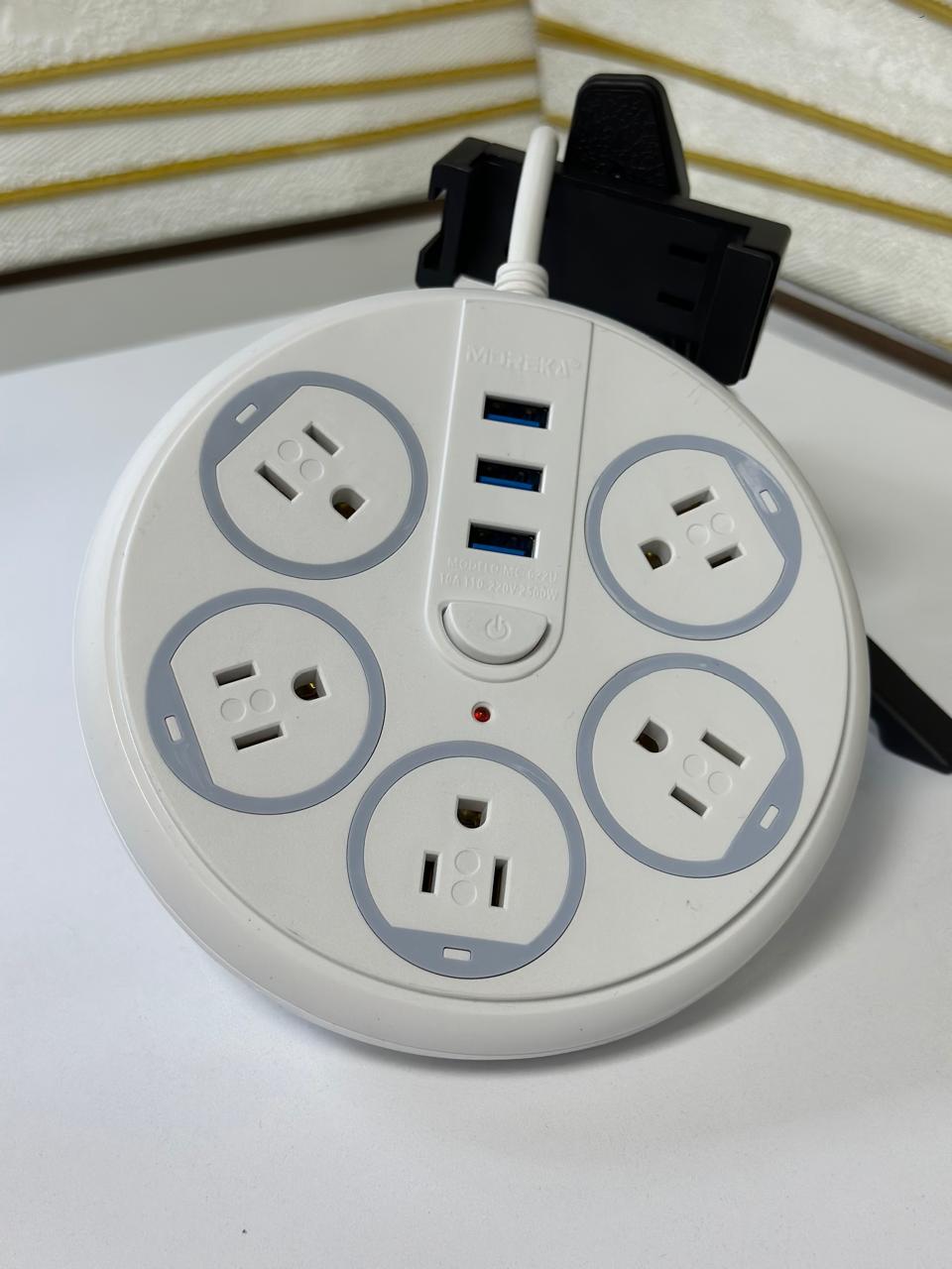 TOMA CORRIENTE 5 ENTRADAS + 3 USB MOREKA