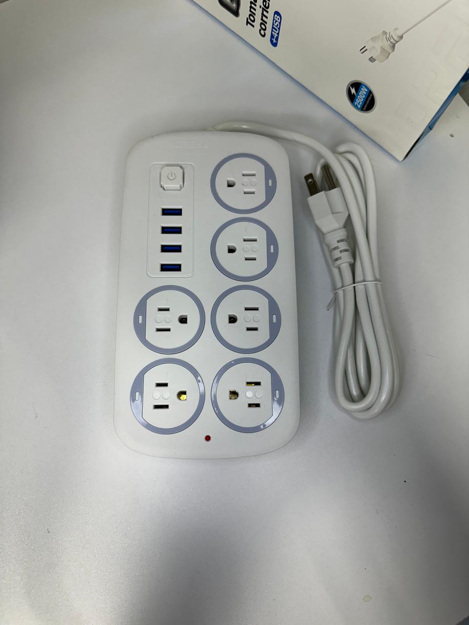 6 TOMA CORRIENTE MULTICONTACTOS + USB