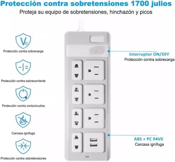 7 TOMA CORRIENTES MULTICONTAC+ 2 USB-A