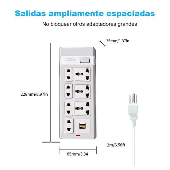 7 TOMA CORRIENTES MULTICONTAC+ 2 USB-A