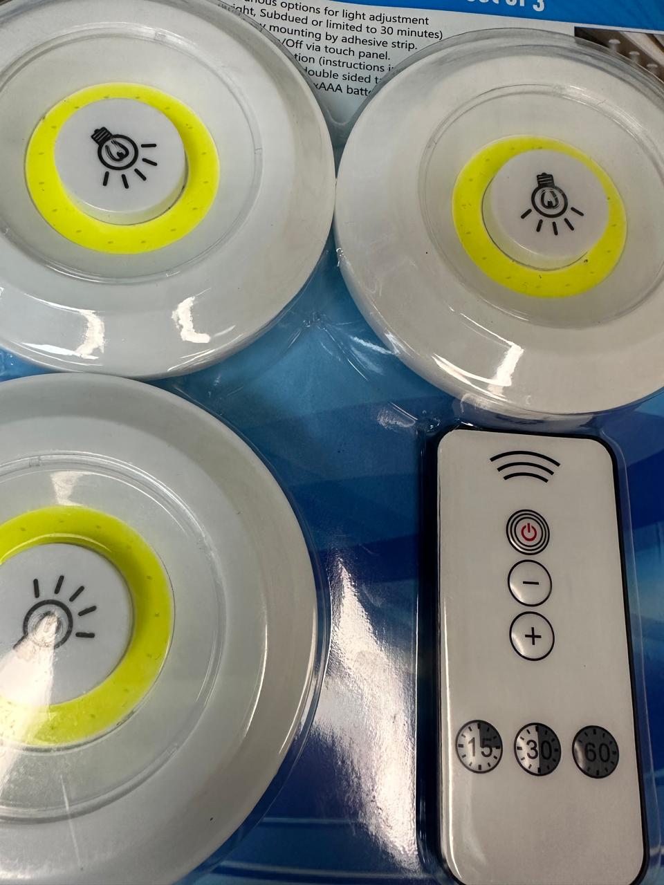 SET DE 3 LUCES LED CON CONTROL REMOTO