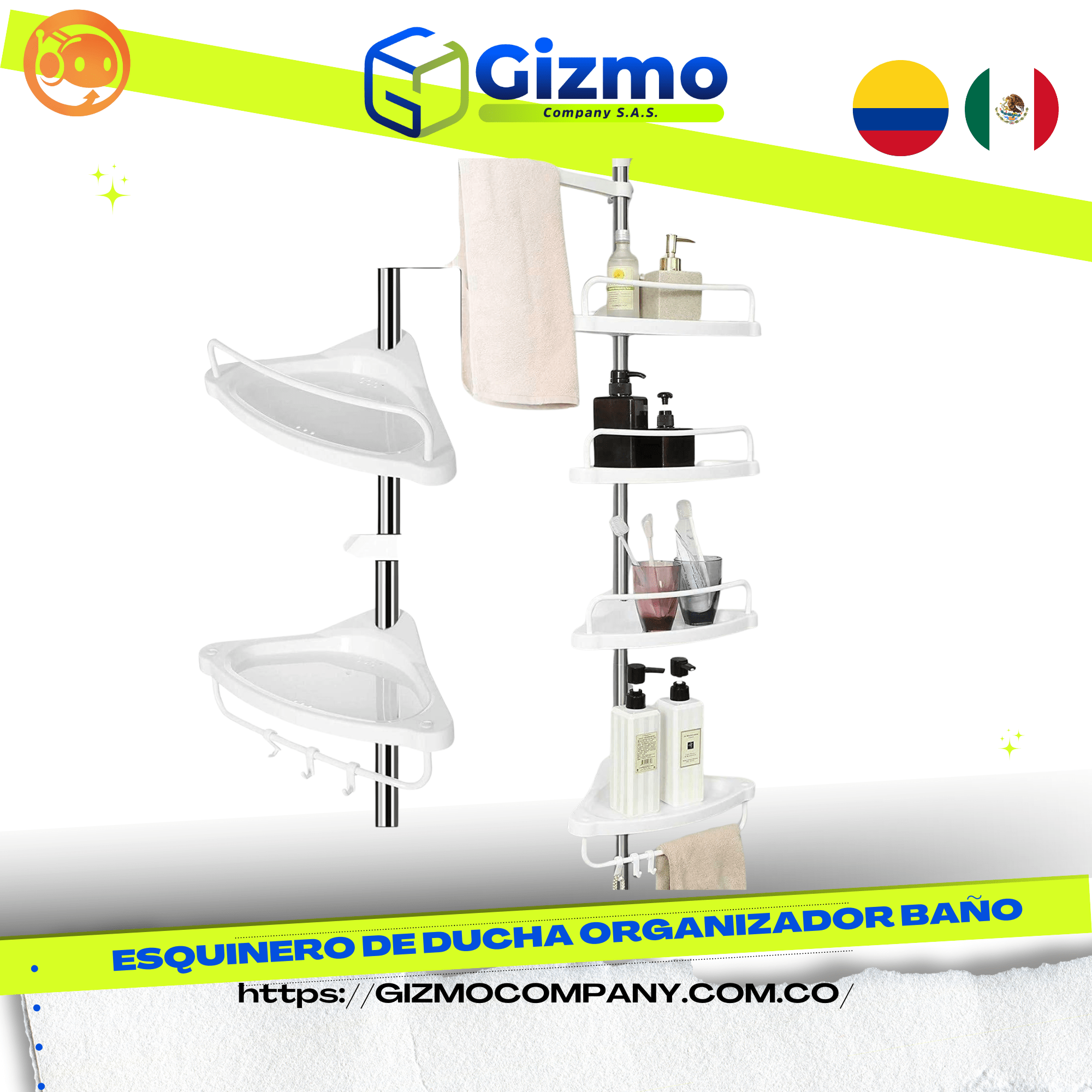 Esquinero de Ducha Organizador Baño