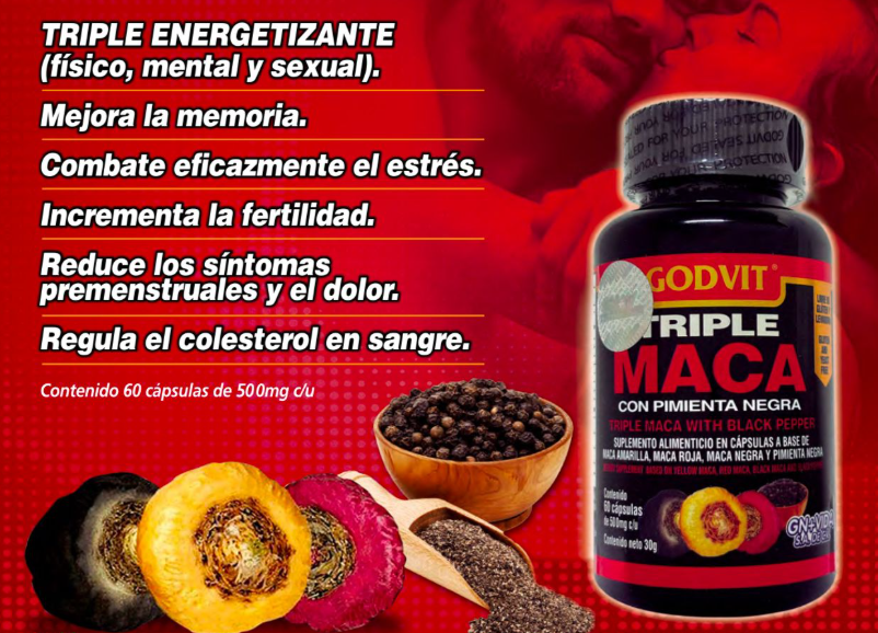 Suplemento Triple Maca Cofepris 60 capsu