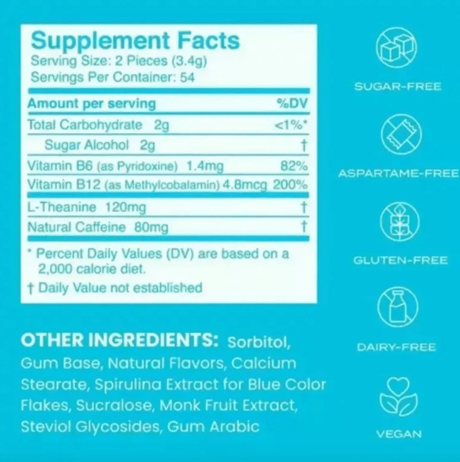 Mentas De Cafeína Energy & Focus 90 cap