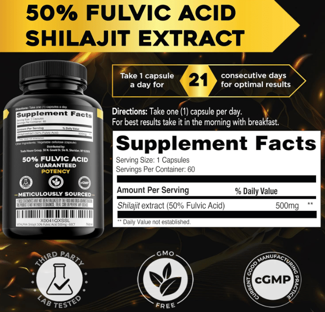 Shilajit 60 Capsulas Suplemento